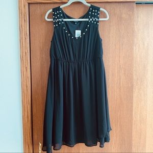 Torrid Black Edgy Studded Chiffon Dress